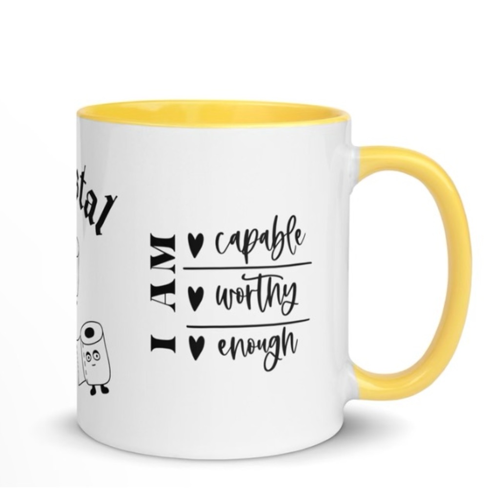NIB Black Graphic Drinkware "I AM ENOUGH" Mug